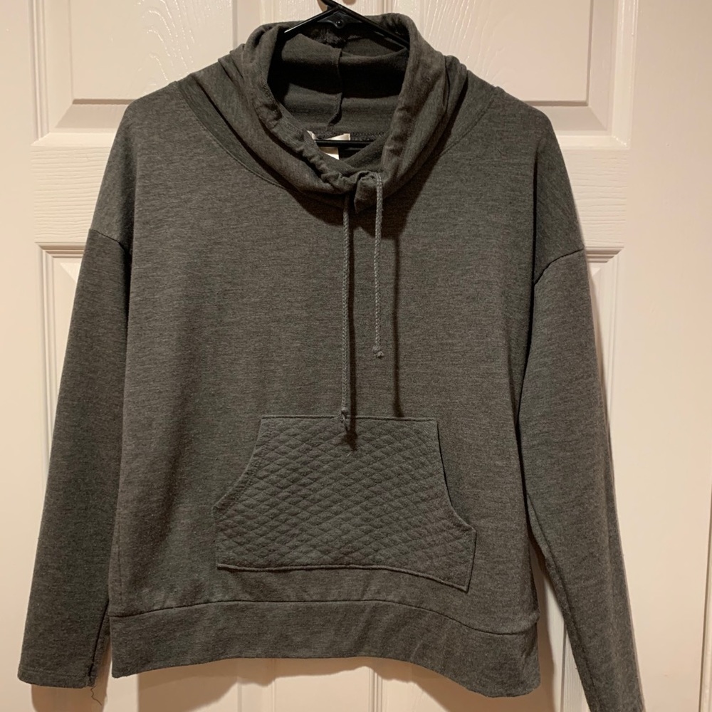 Grey Turtle Neck Hoodie